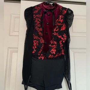 Red/black jazz dance costume